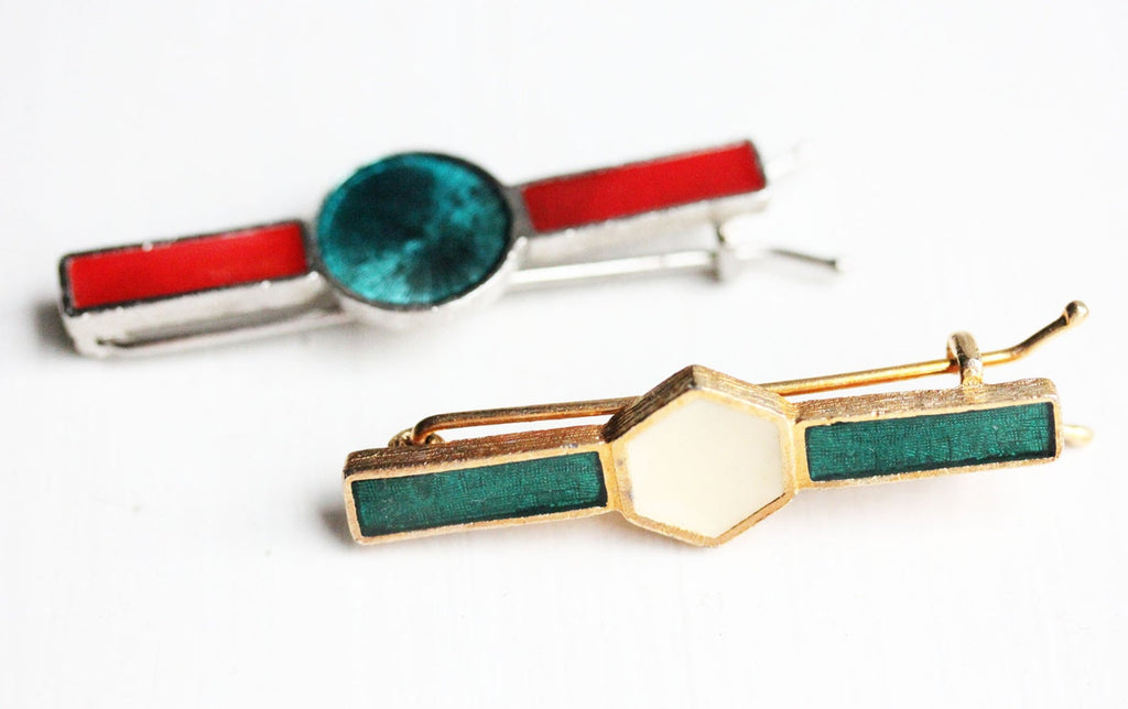 Metal Geometric Hair Clips from Diament Jewelry, a gift shop in Washington, DC.