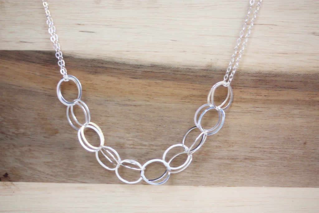 Silver circles necklace from Diament Jewelry, a gift shop in Washington, DC.