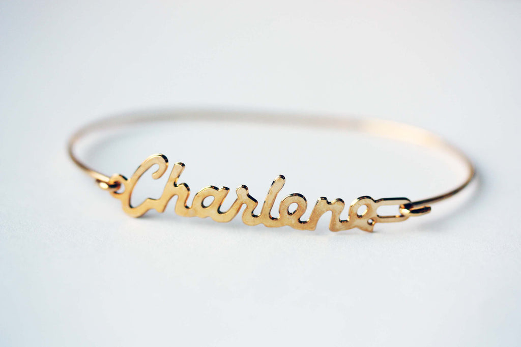 Vintage Charlene gold name bracelet from Diament Jewelry, a gift shop in Washington, DC.