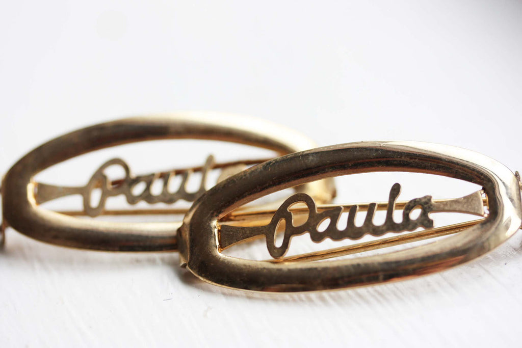 Vintage Paula gold hair clips from Diament Jewelry, a gift shop in Washington, DC.