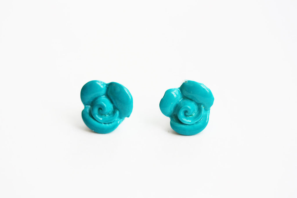 Turquoise Flower Studs from Diament Jewelry, a gift shop in Washington, DC.