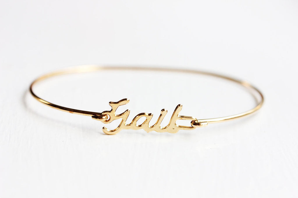 Vintage Gail gold name bracelet from Diament Jewelry, a gift shop in Washington, DC.