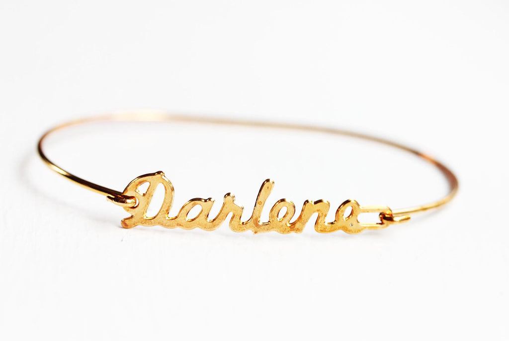 Vintage Darlene gold name bracelet from Diament Jewelry, a gift shop in Washington, DC.