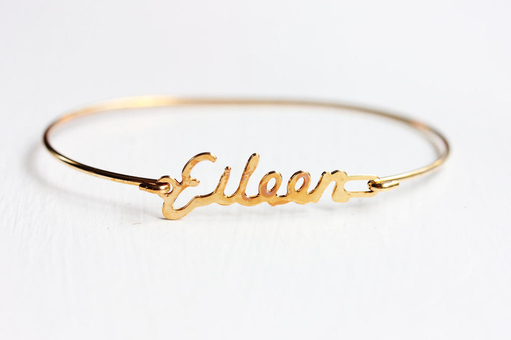 Vintage Eileen gold name bracelet from Diament Jewelry, a gift shop in Washington, DC.