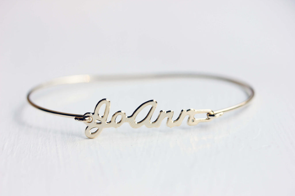 Vintage JoAnn silver name bracelet from Diament Jewelry, a gift shop in Washington, DC.