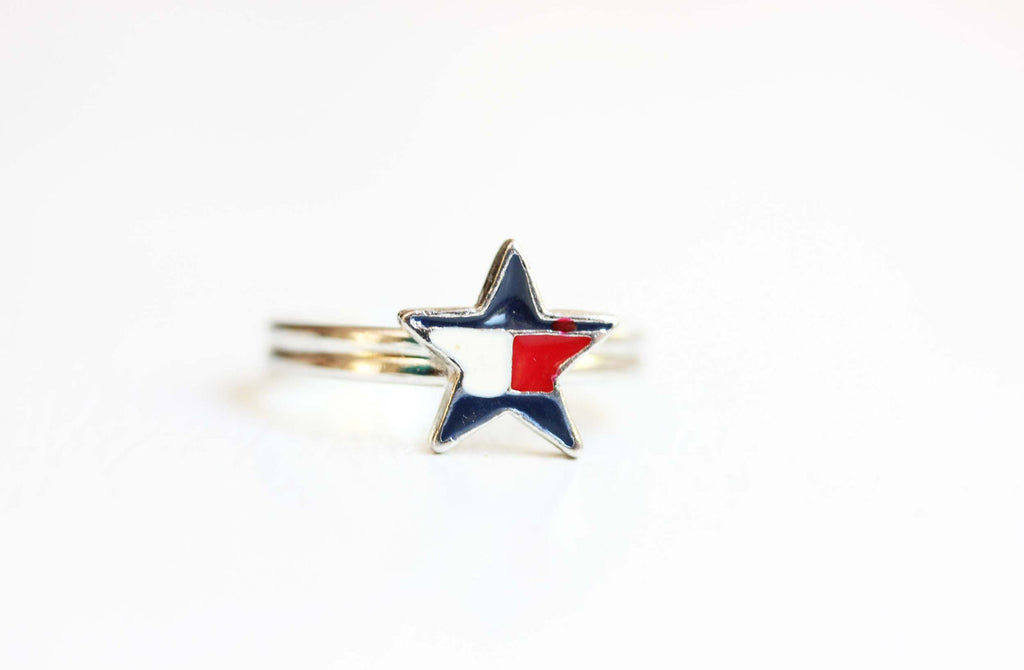 Red white blue star ring from Diament Jewelry, a gift shop in Washington, DC.