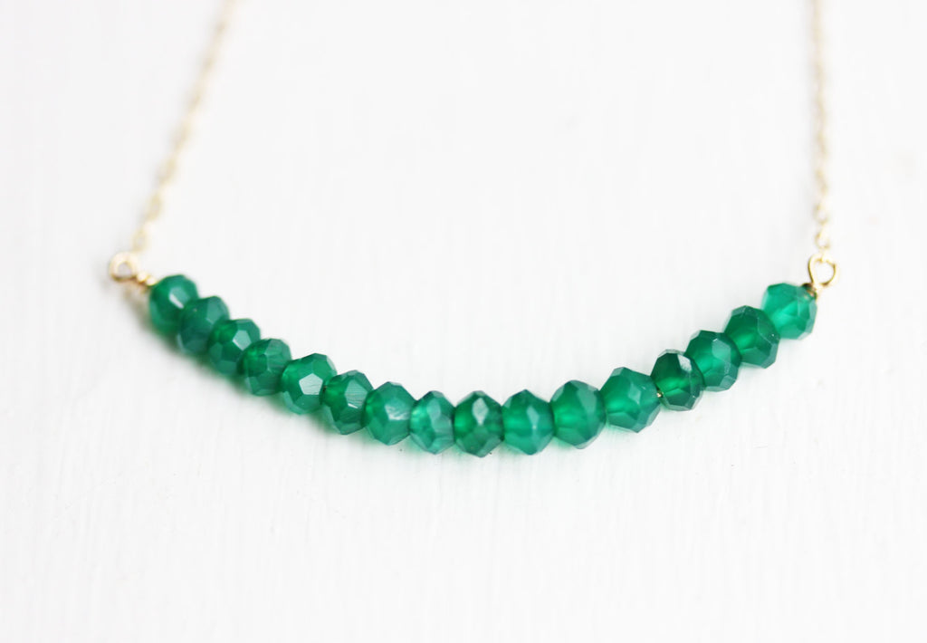 Green Agate Beaded Necklace from Diament Jewelry, a gift shop in Washington, DC.