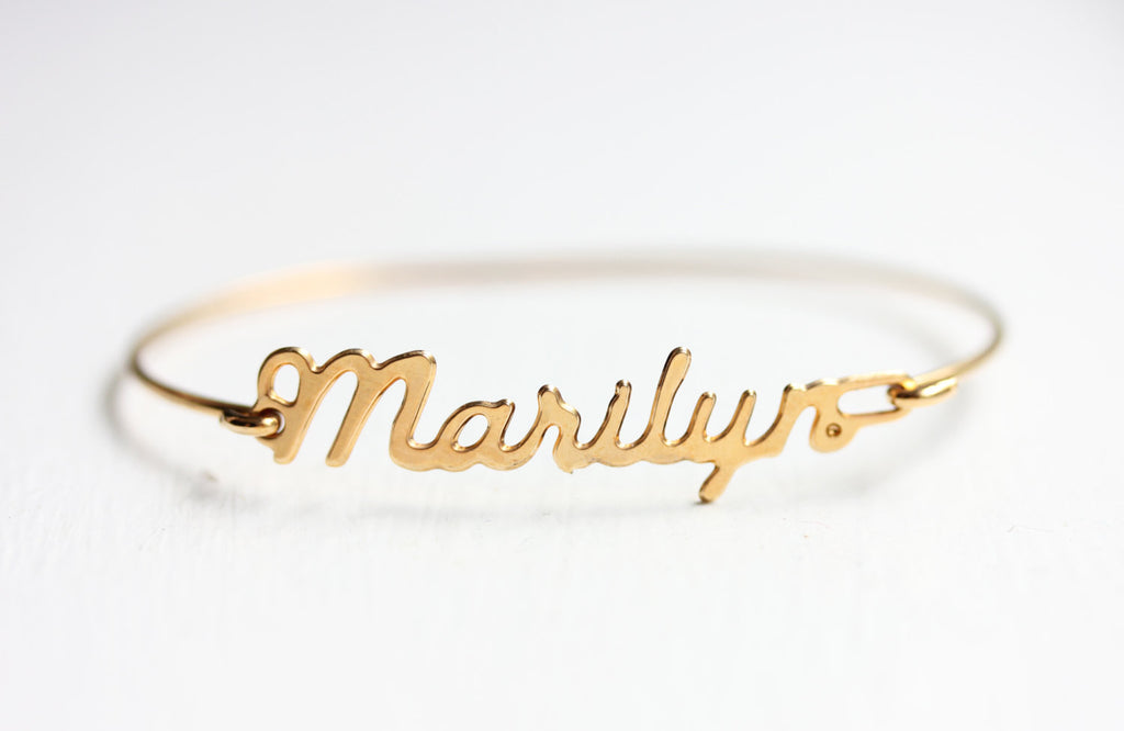 Vintage Marilyn gold name bracelet from Diament Jewelry, a gift shop in Washington, DC.