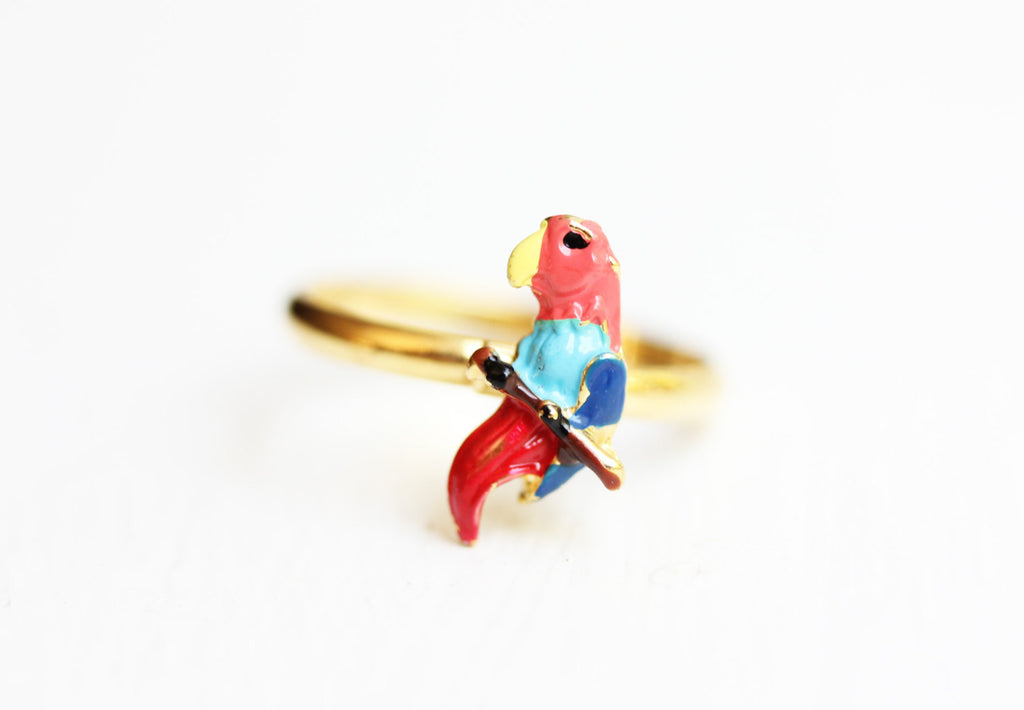 Tropical Parrot Gold Ring from Diament Jewelry, a gift shop in Washington, DC.