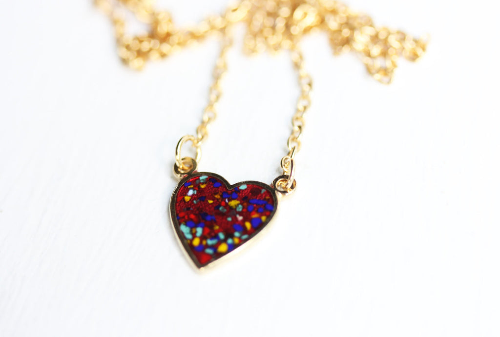 Confetti heart necklace from Diament Jewelry, a gift shop in Washington, DC.