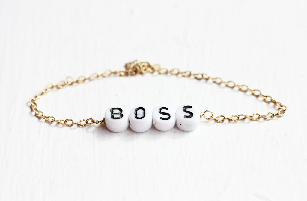 Boss gold beaded chain bracelet from Diament Jewelry, a gift shop in Washington, DC.