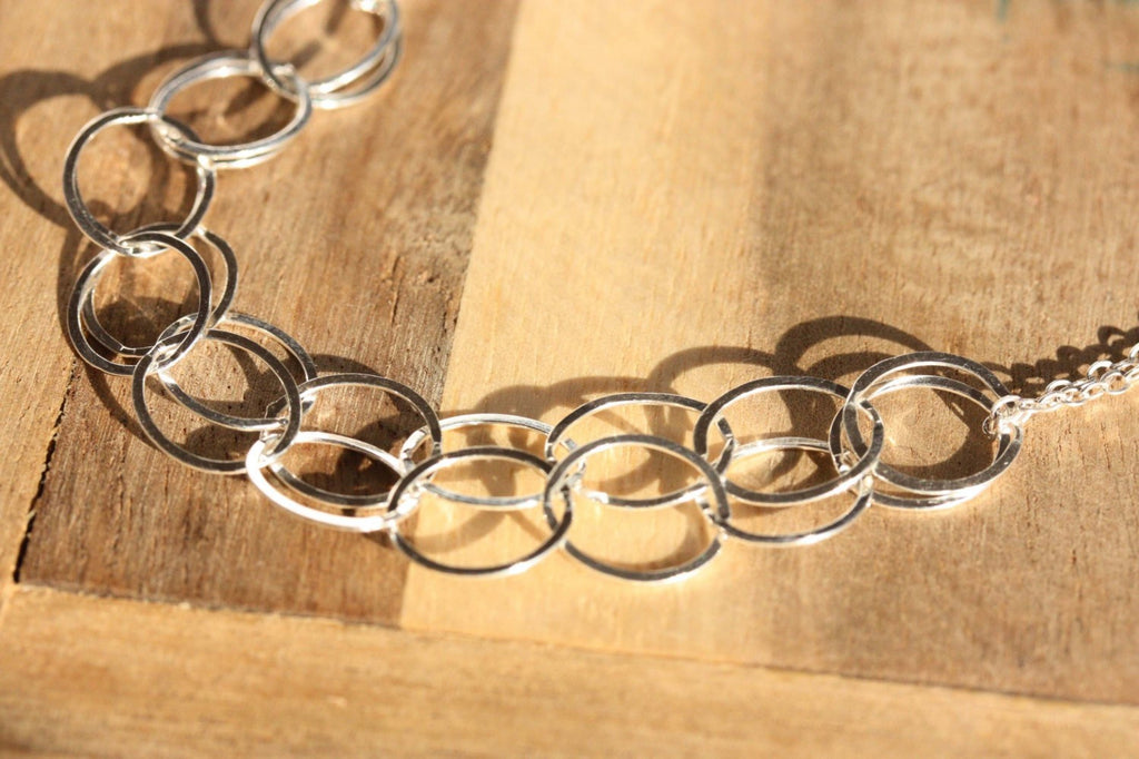 Silver circles necklace from Diament Jewelry, a gift shop in Washington, DC.