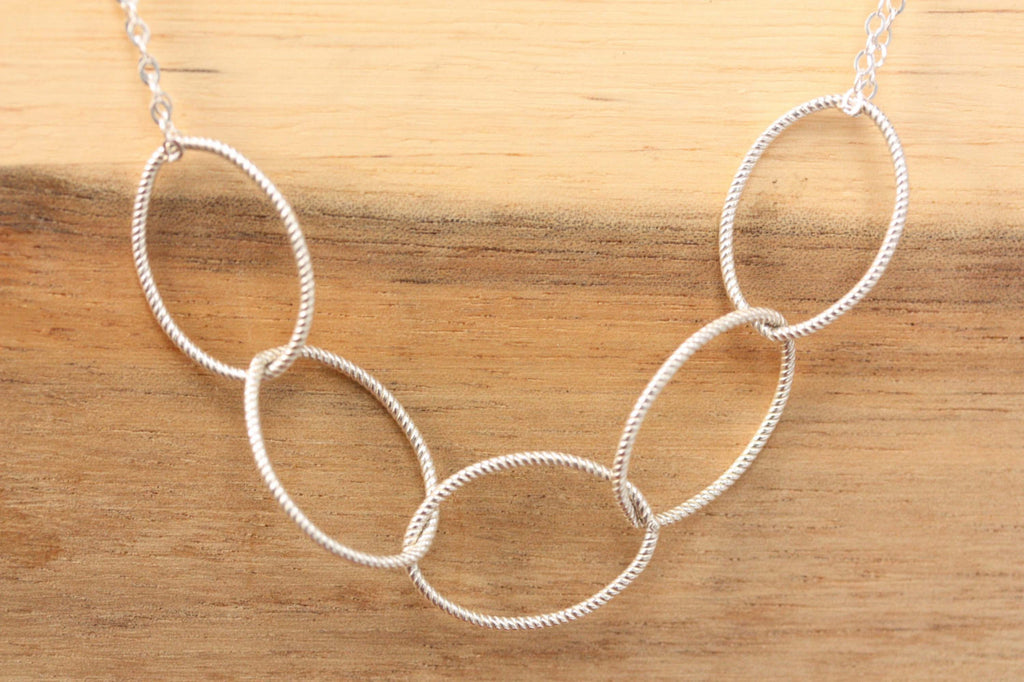 Silver ovals necklace from Diament Jewelry, a gift shop in Washington, DC.