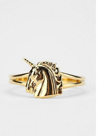 Vintage small gold unicorn ring from Diament Jewelry, a gift shop in Washington, DC.